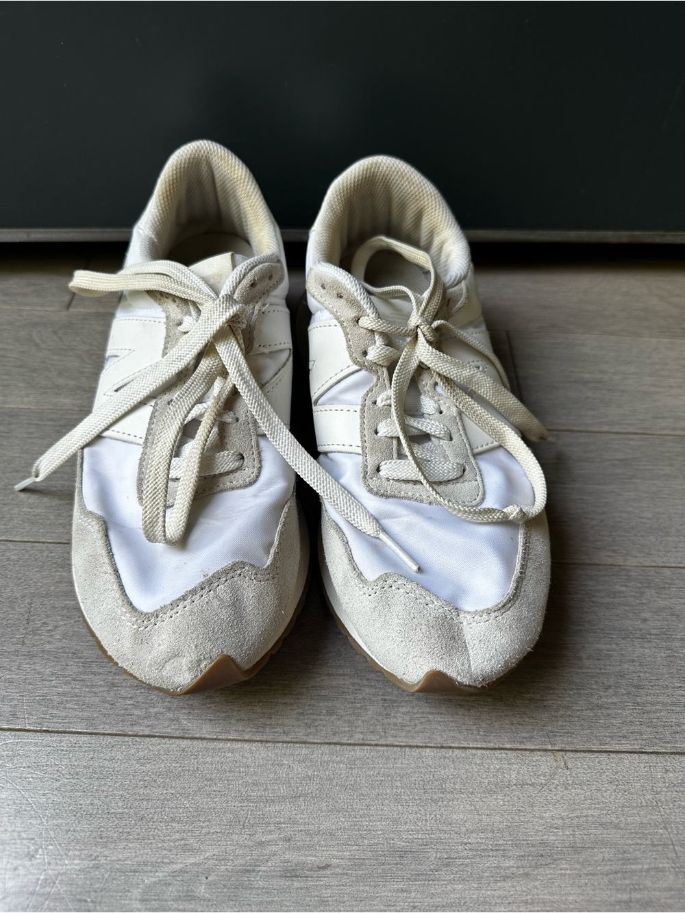 Women’s New Balance 237 Platform Tan Lace Up Sneakers Shoes Suede Mesh Size 8W